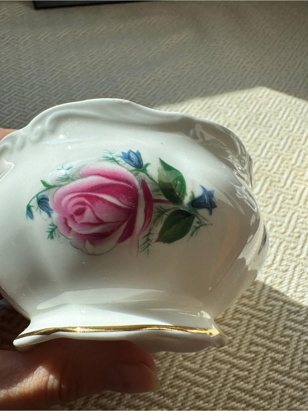 Vintage Royal Albert Bone China Sugar Bowl & Creamer – Pink Roses – England